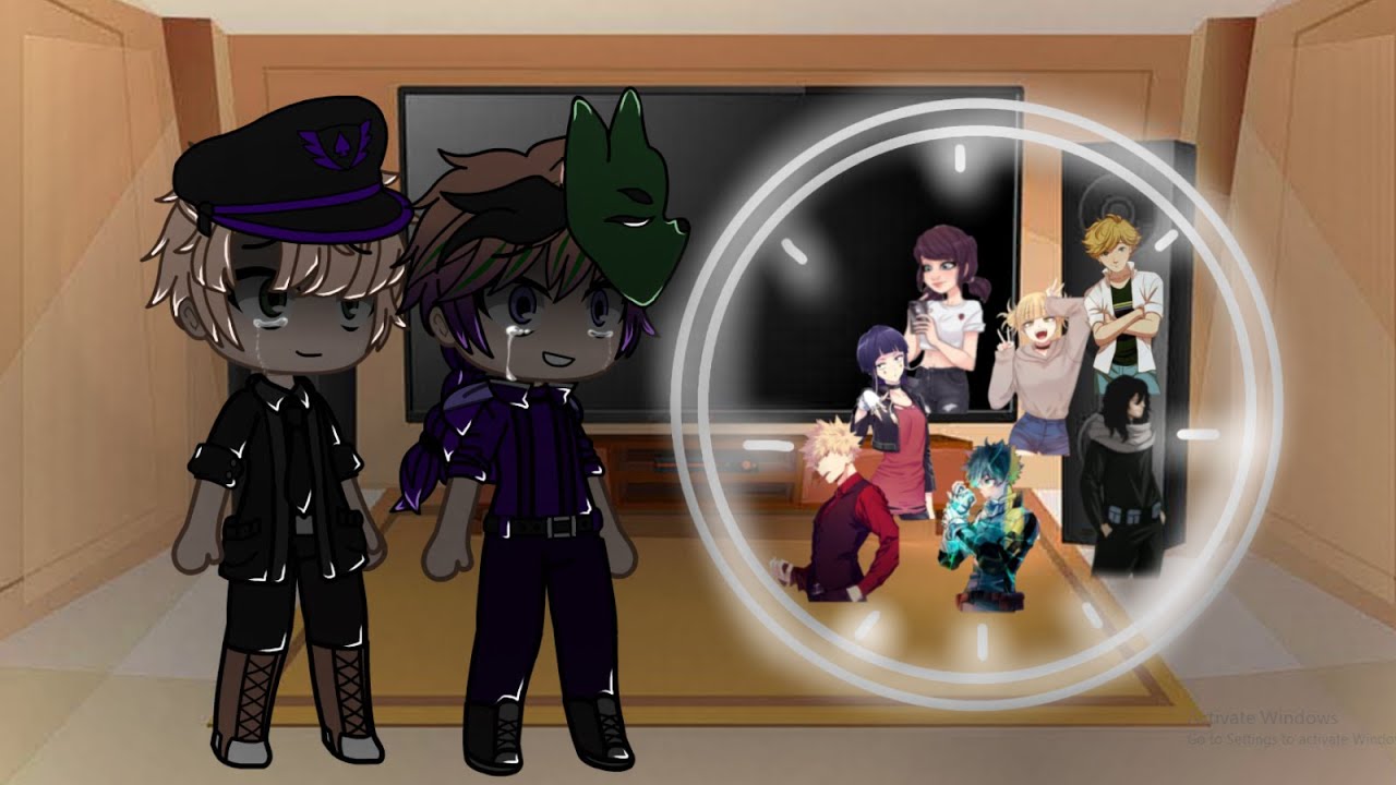 Afton Family react to Izuku, Marinette, Toga & Aizawa Afton and Katsuki, Jiro & Adrien Emily