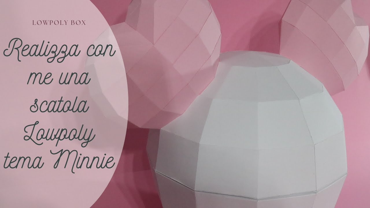 Scatola Minnie, contenitore Lowpoly, Home decor,  Minnie Mouse, Minnie Event