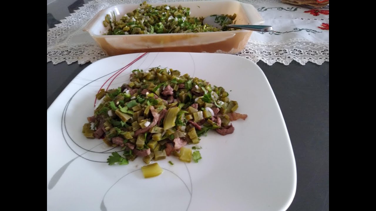 LA MAS RICA ENSALADA DE NOPALES CON BISTEC