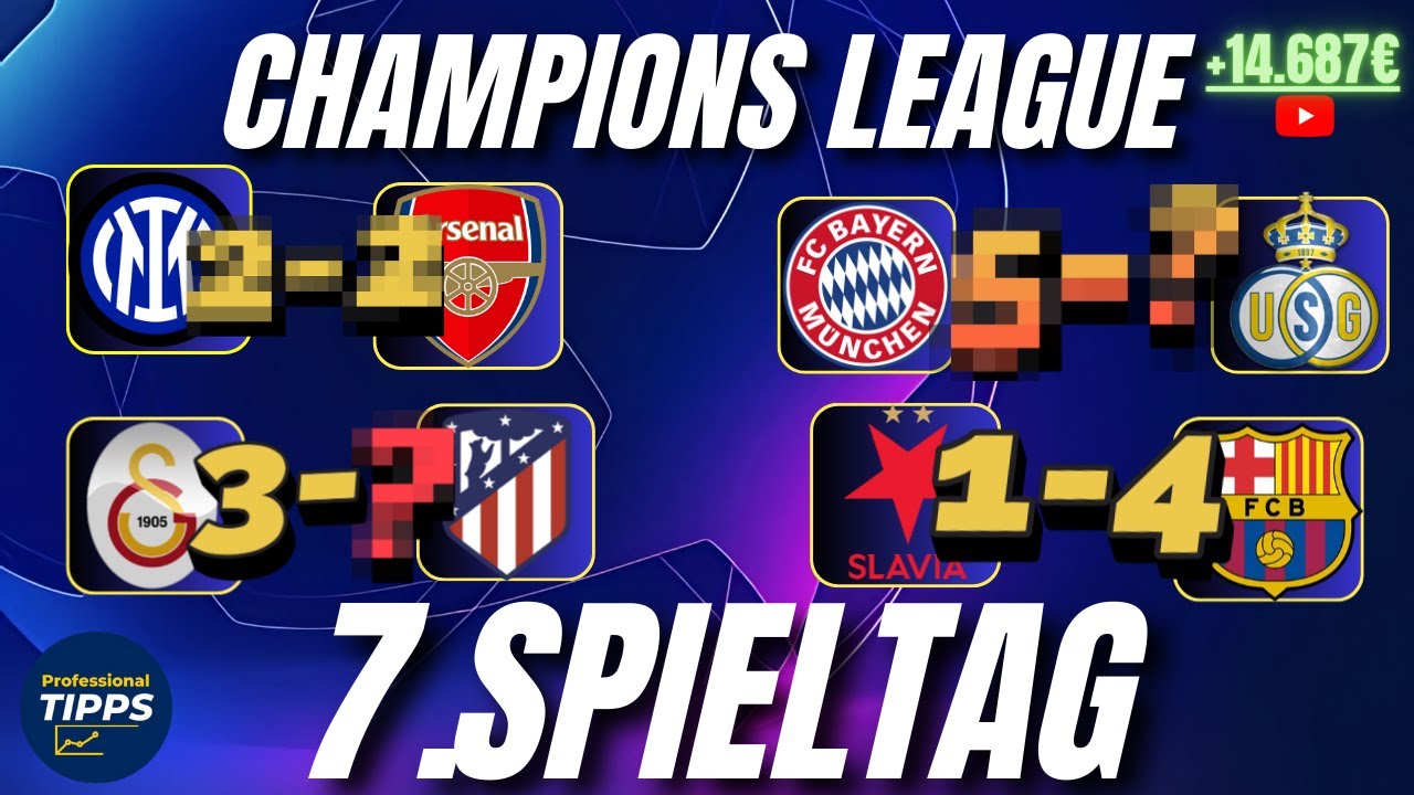 Champions League PROGNOSE & TIPPS 7.Spieltag(Champions League Tipps - Sportwetten Tipps) Alle Spiele