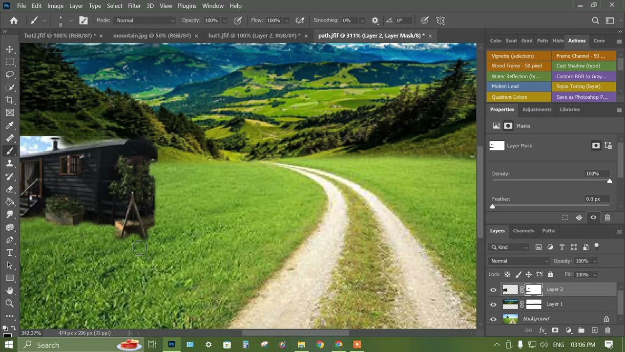Matte Painting with layer masking