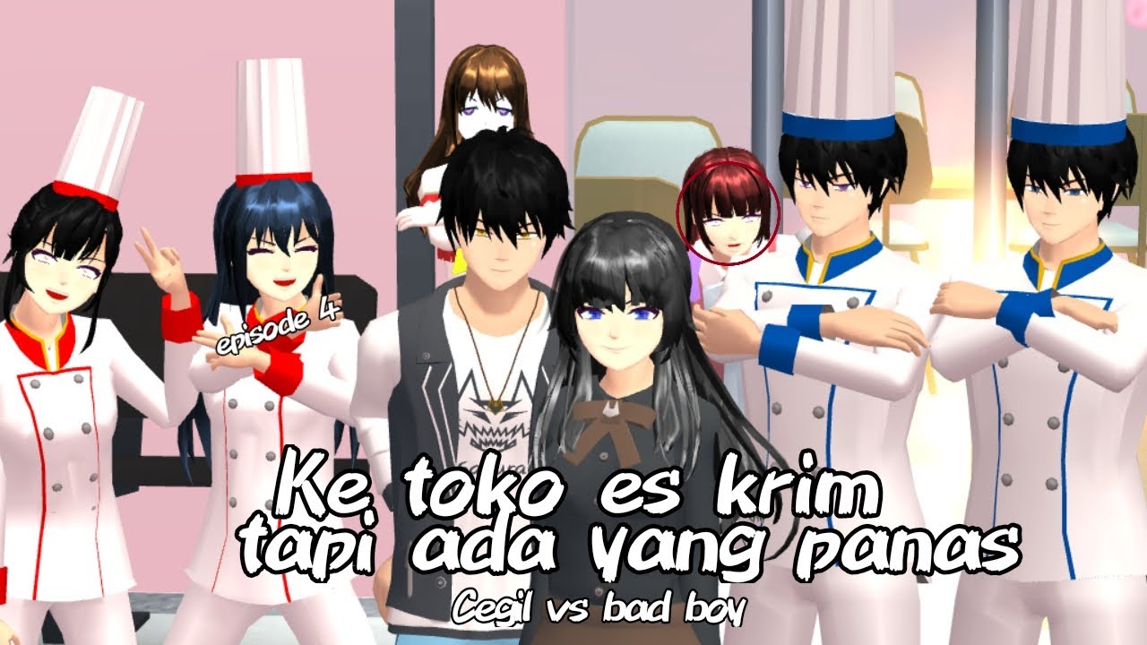 [Cegil vs bad boy] episode 4 (ke toko es krim tapi ada yang panas) Drama sakura school simulator 