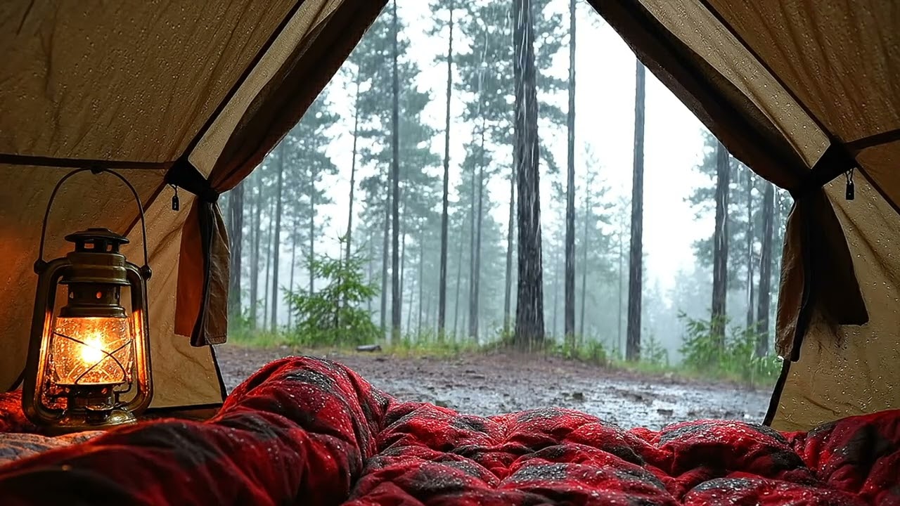 Rain Sounds Inside a Tent | Forest Camping Ambience for Deep Sleep Tent Rain