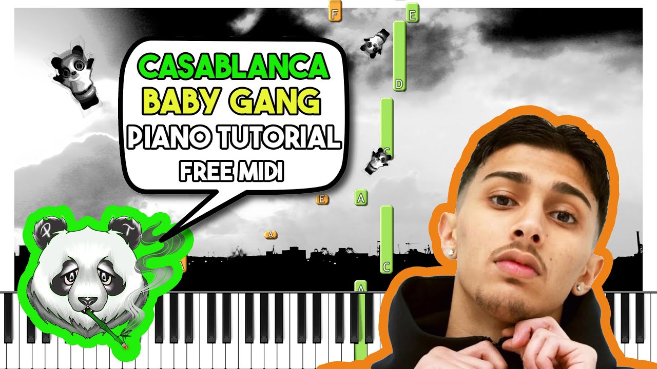 BABY GANG - CASABLANCA feat. MORAD - FREE MIDI Piano Tutorial