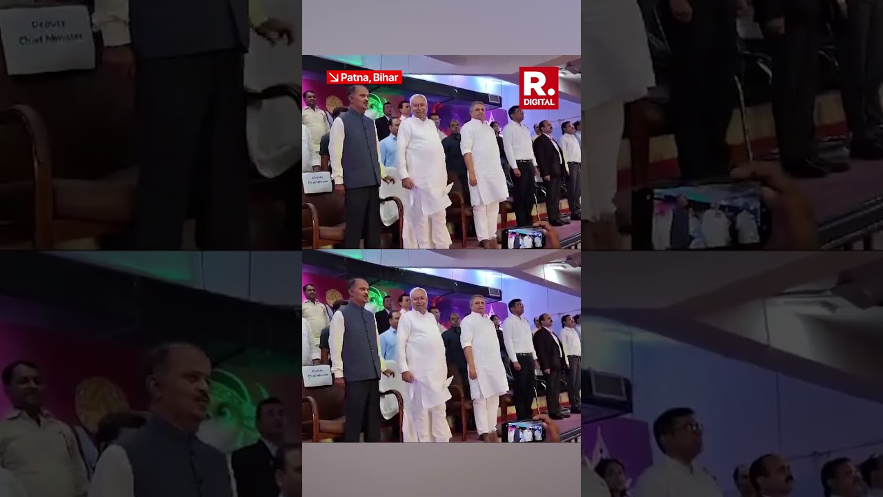 Nitish Kumar Caught Laughing During National Anthem