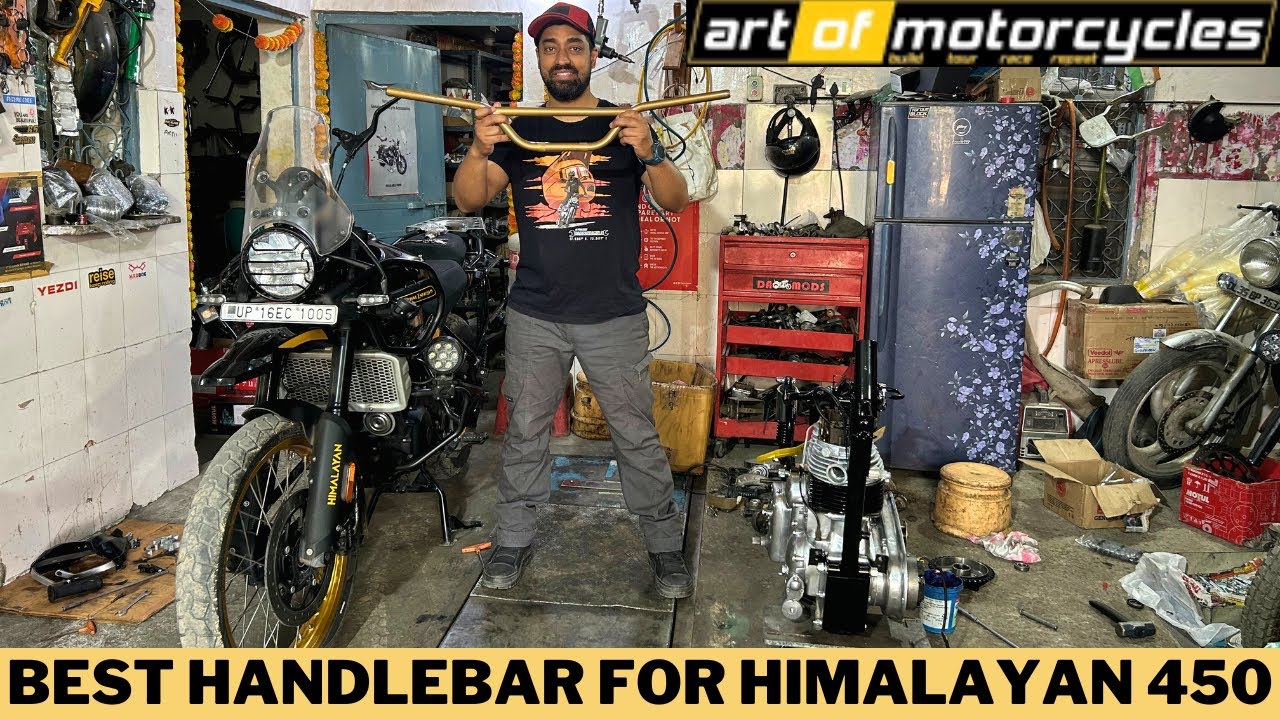 This is the best handlebar for the Himalayan 450 | Golden Handlebar for Himalayan 450 from AOM |