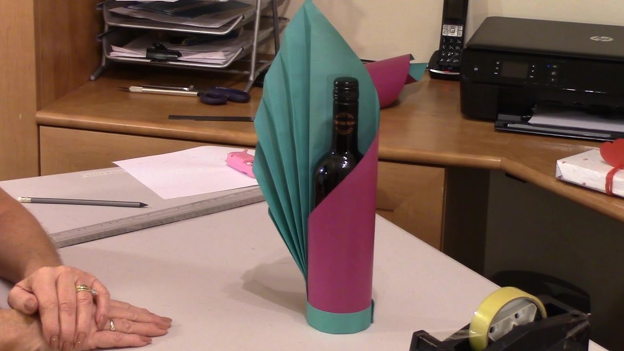How to Wrap a Bottle elegantly with double sided paper