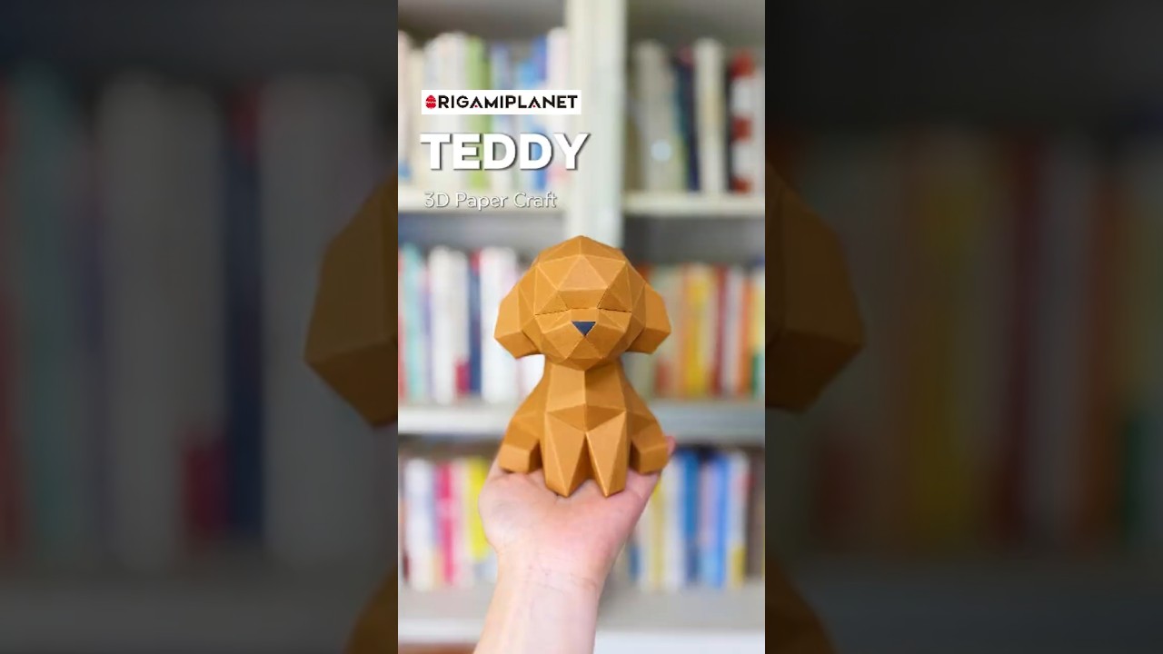 ORIGAMIPLANET Teddy 3D Paper craft Unboxing Video,  DIY Relaxing Dog Origami Paper Sculptrue