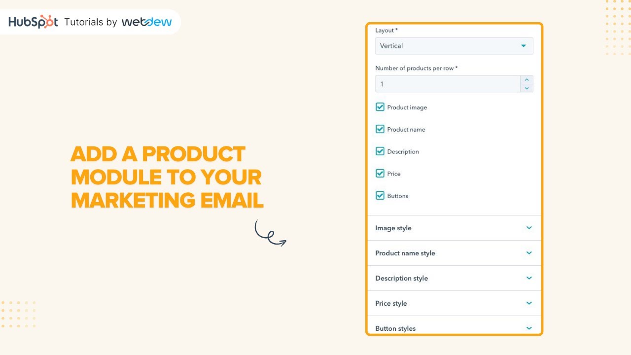 How to add a product module to your marketing email in HubSpot