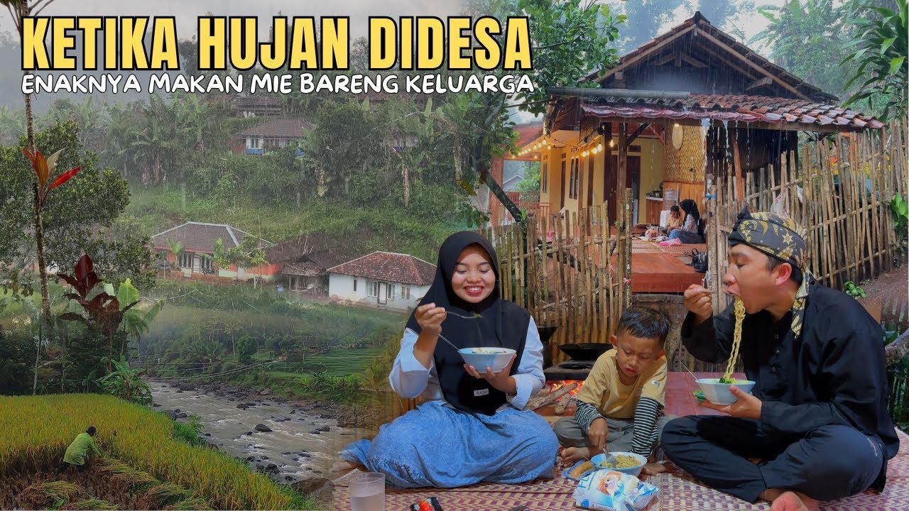 KEHIDUPANKU DIDESA | SUASANA HUJAN DERAS DIDESA EMANG ENAKNYA MAKAN MIE PAKE SAYUR