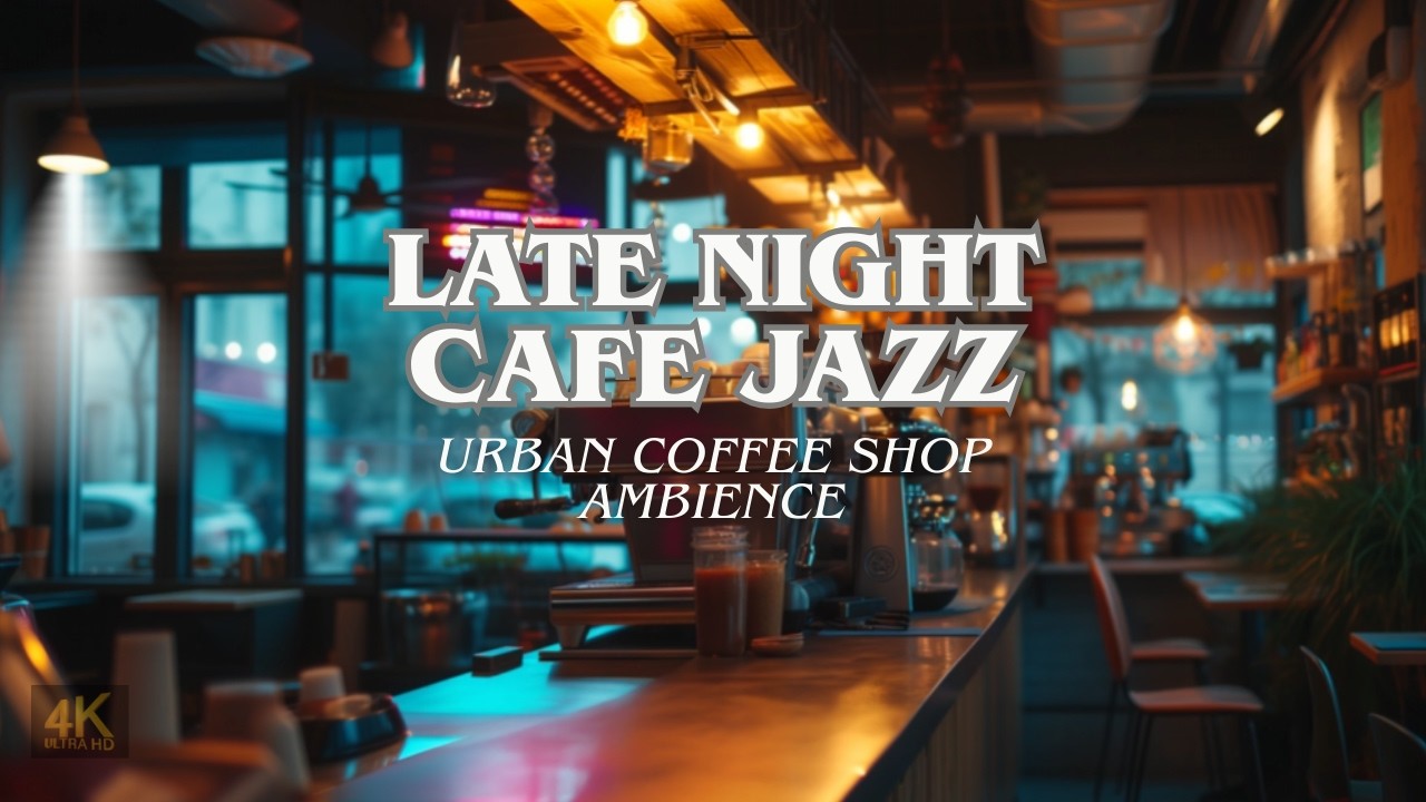 Late Night Cafe Jazz 🎷✨ Urban Coffee Shop Ambience for Study & Relaxation (4K)