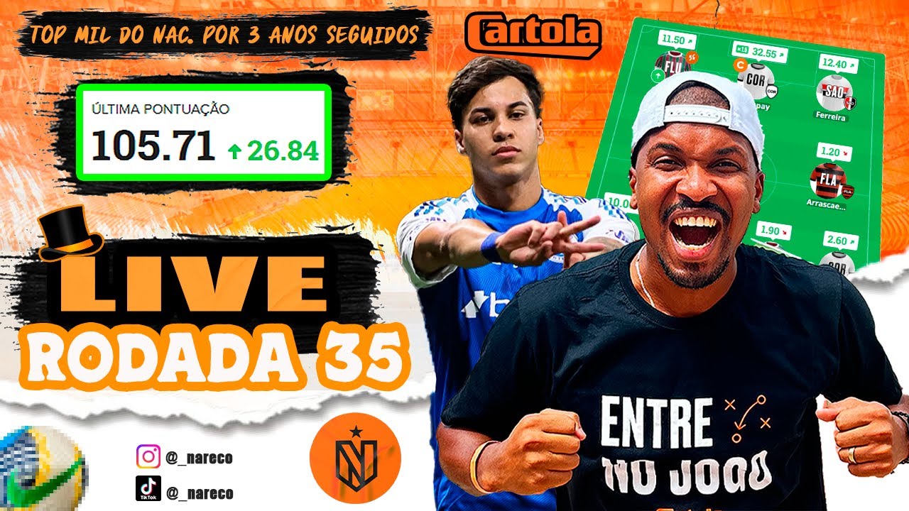 LIVE CARTOLAFC RODADA 35 - TIME PARA PASSAR DOA 100 PONTOS MAIS UMA VEZ!
