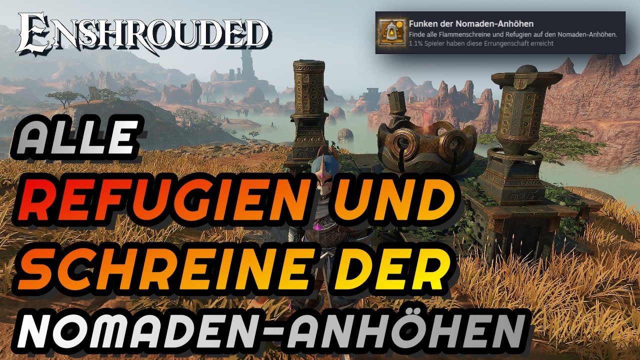 Alle Refugien der Flamme, Schreine der Flamme und Funken in den  Nomaden-Anhöhen finden ~ Enshrouded