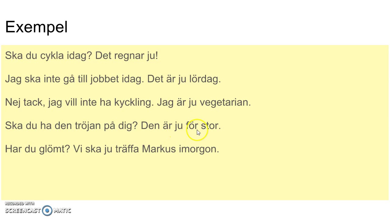 Vad betyder JU? sfi-lektion