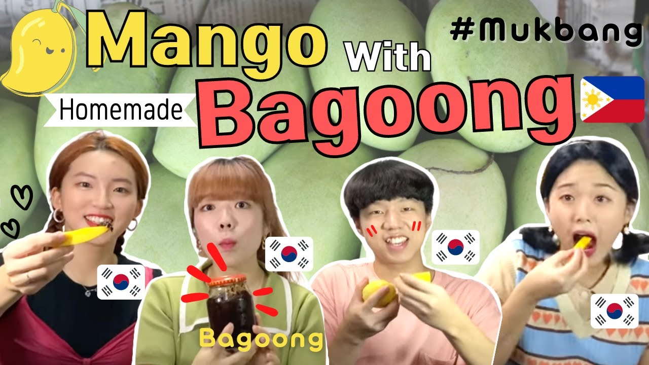 Korean try Mango with special sauce | First Filipino homemade Gift (ENG SUB)