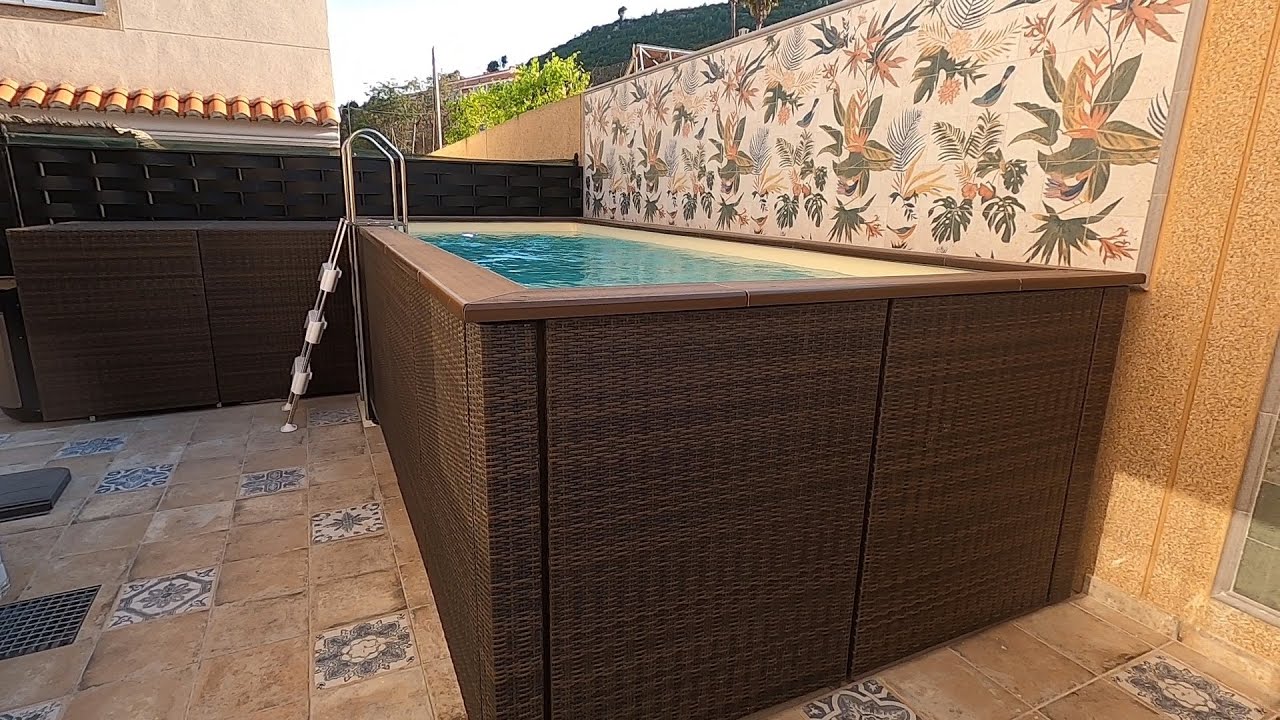 👨‍🔧💦🏊Instalación Piscina 🏊 desmontable Laghetto Diva Rattan🏊💦👨‍🔧