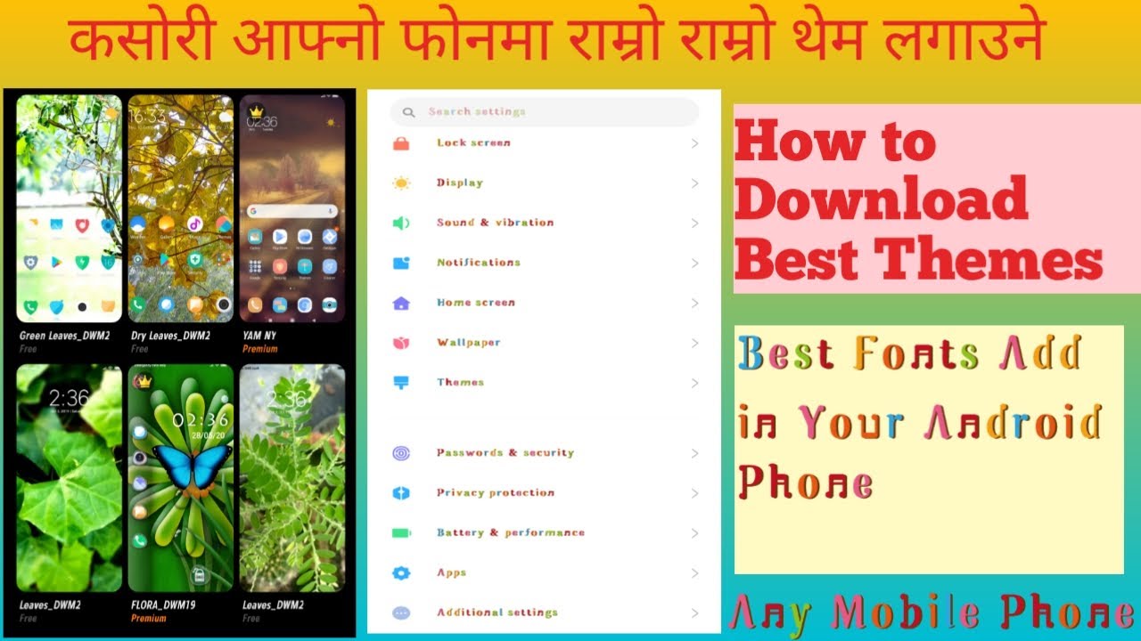 How to change Themes ll change best fonts any Android Phone