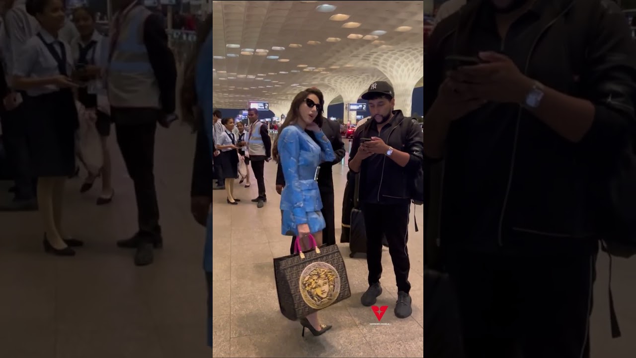 Stunning Beauty Nora Fatehi Grab Attention Of Everyone With Her Hot Look At Airport