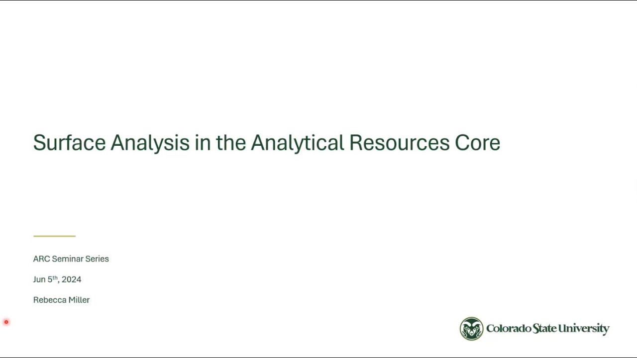 ARC Seminar Series:  Surface Analysis Techniques