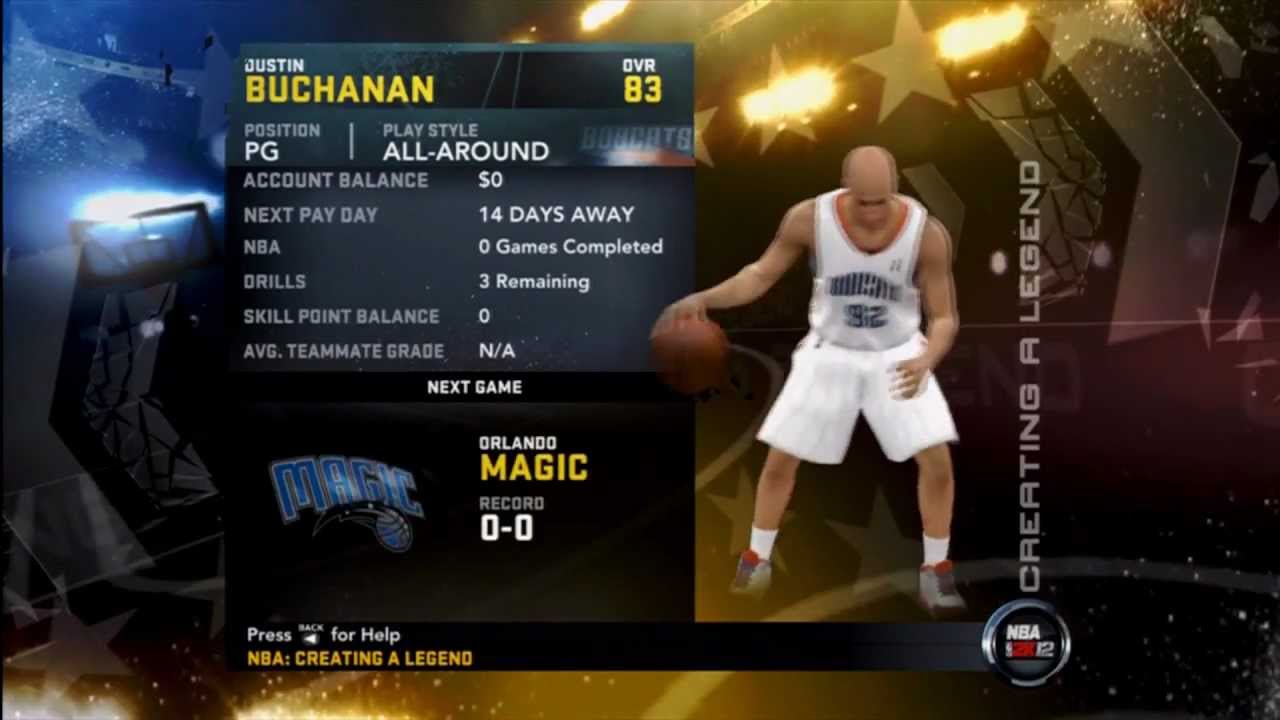 How to Put A Created Player into Creating A Legend Mode NBA 2K12