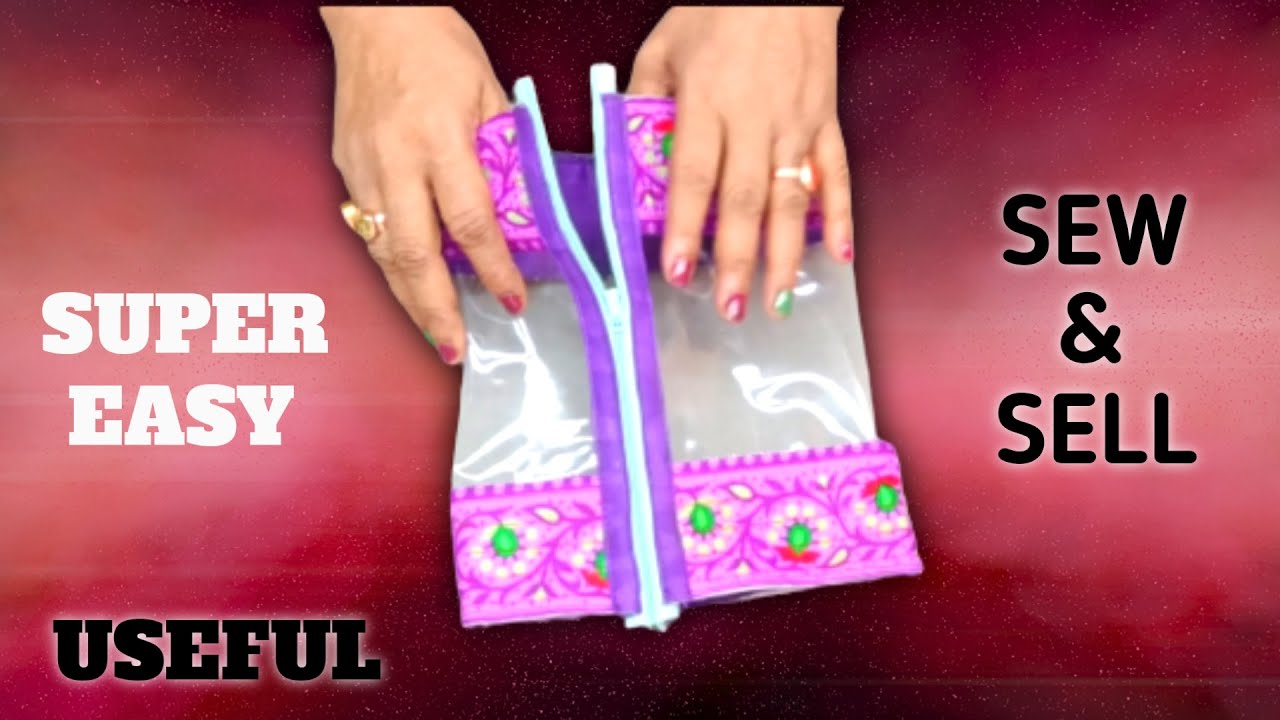 Super Simple Tutorial To Make A Clear Vinyl Pouch Combine With Quilting And A Zipper | Sew And Sell