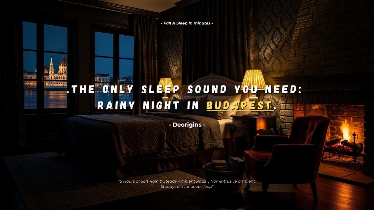 Budapest River Rain at Midnight 🌧 – Rain on Window & Ambient Sleep Soundscape 8 Hours 🔥