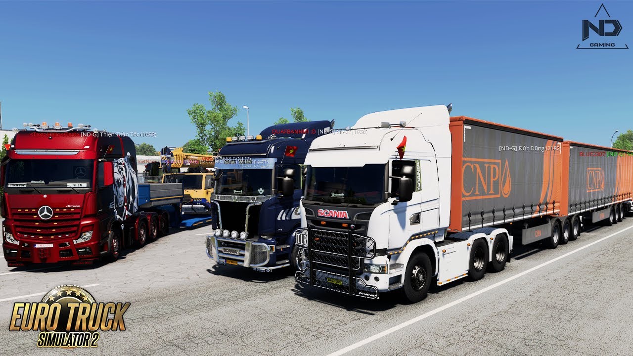 ETS2 TruckerMP - Kéo Trailer Đôi Cùng Xe Đầu Kéo Scania Streamline V8