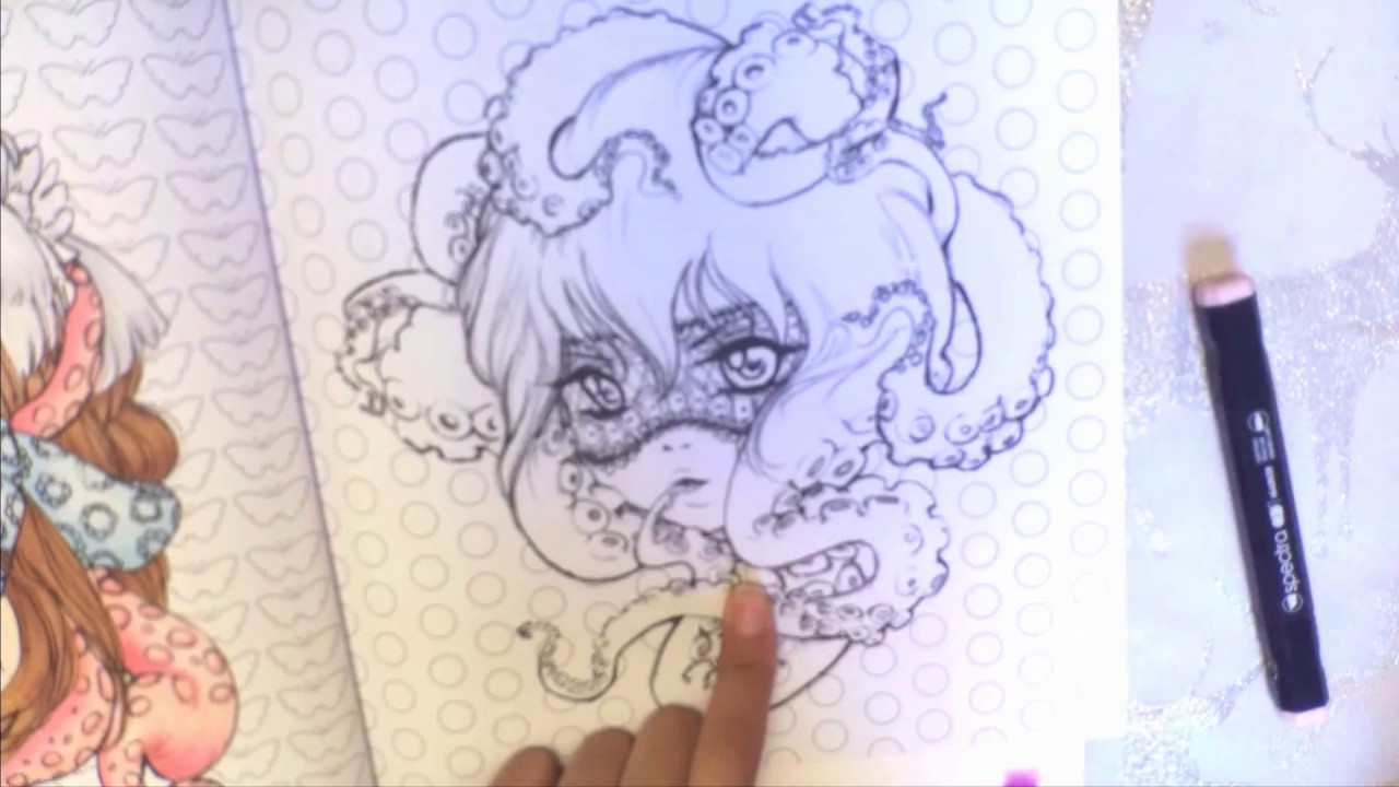 Pop Manga Colouring Page with Spectra AD and Copic Markers