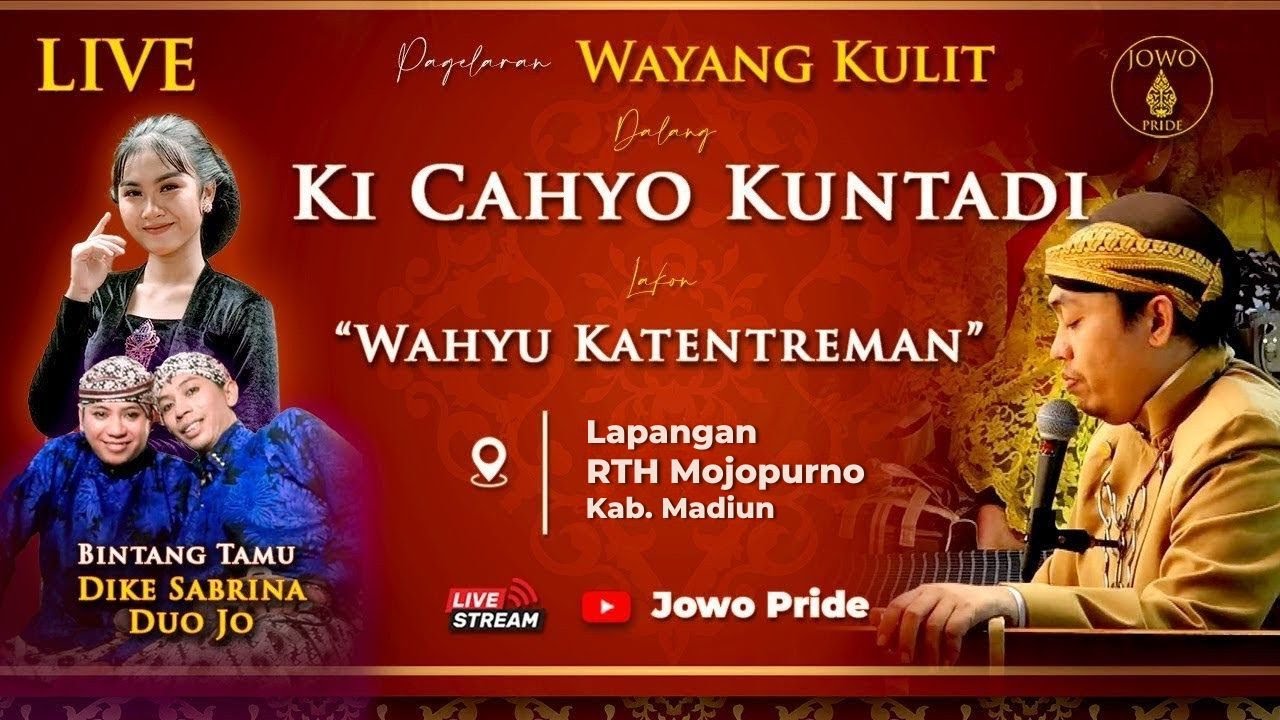 🔴Wayang Kulit Ki Cahyo Kuntadi BT Dike Sabrina & Jo Klitik Jo Klutuk Lakon Wahyu Katentreman Madiun