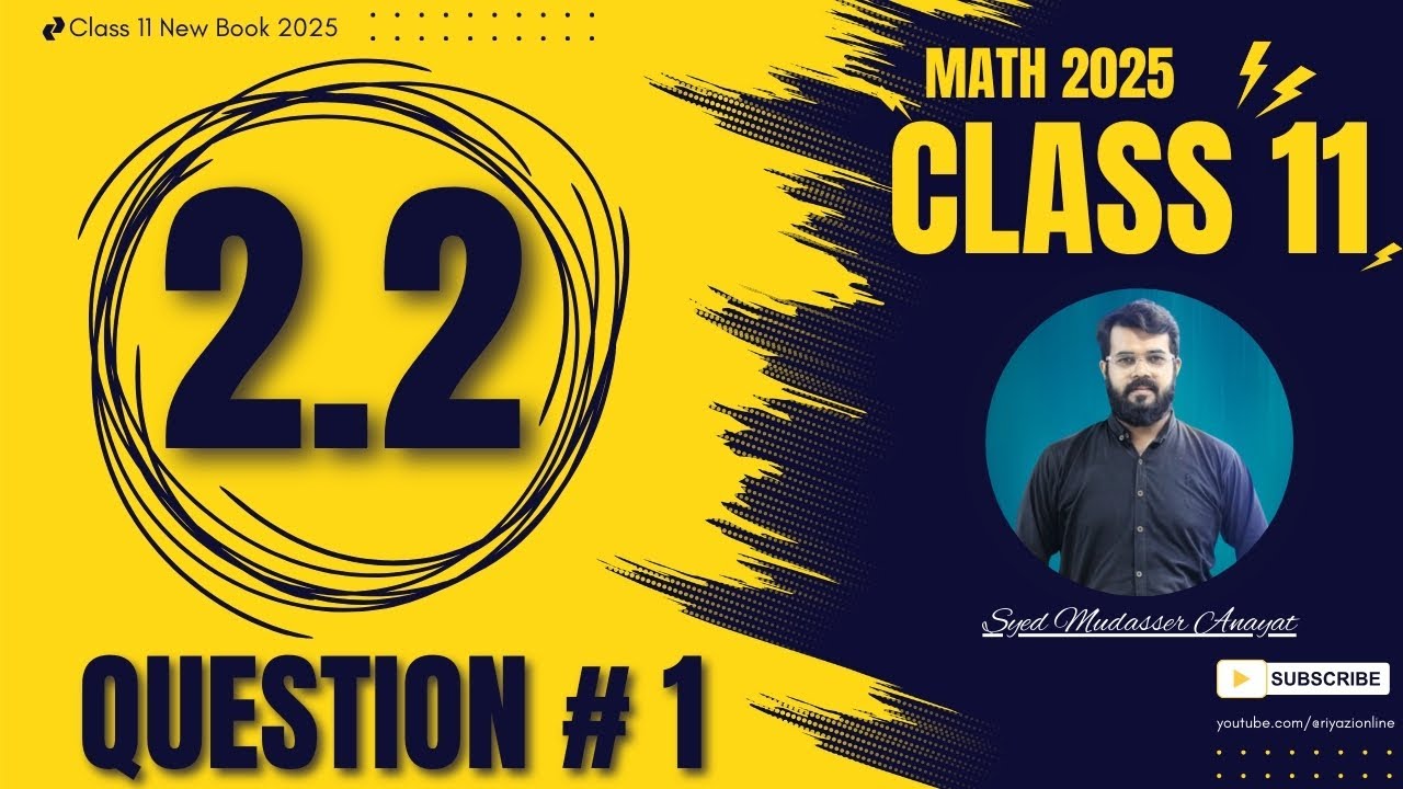 Class 11 math Exercise 2.2 question 1 complete solution Math class 11 new book 2025 | 1st Year Math