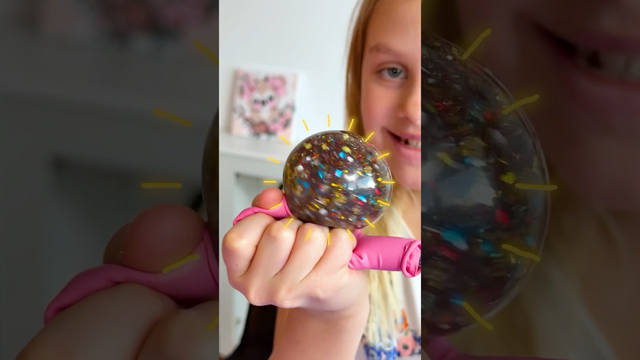 😍Lia macht glitzernde Quetschb&auml;lle selber!🤩 #kinder #lernen #basteln #diy #glitzer #glitter #kids