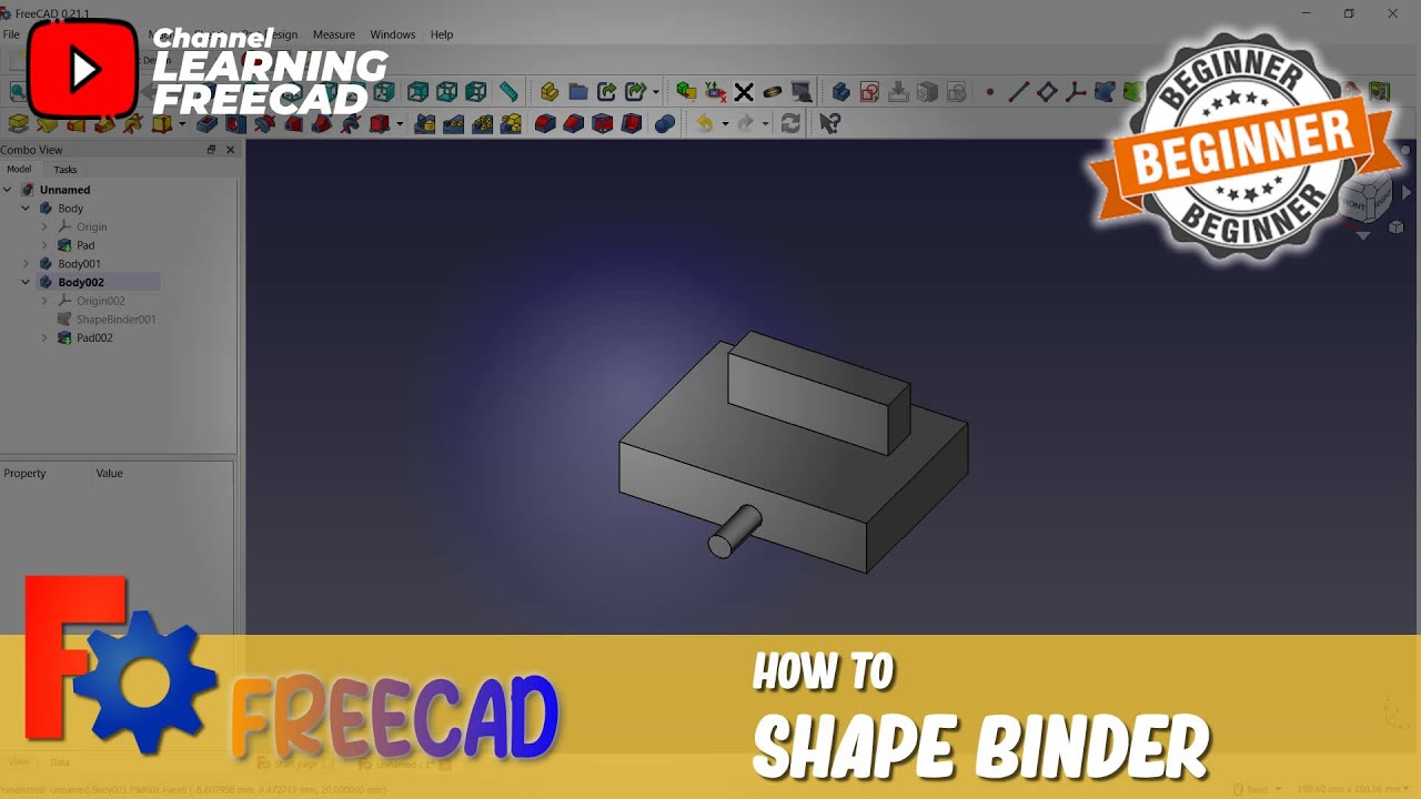 Как использовать Shape Binder в FreeCAD