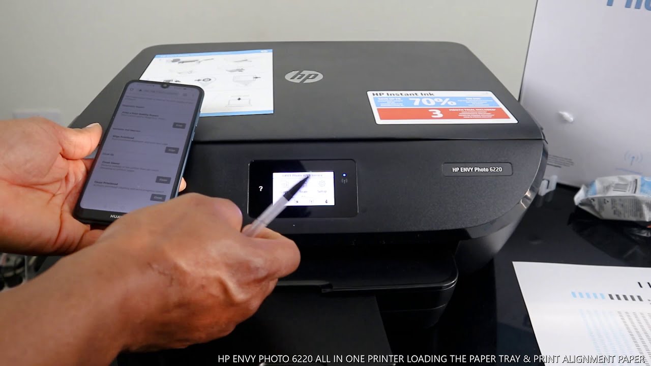 HP ENVY PHOTO 6220 ALL IN ONE PRINTER LOADING THE PAPER TRAY & PRINT ALIGNMENT PAPER