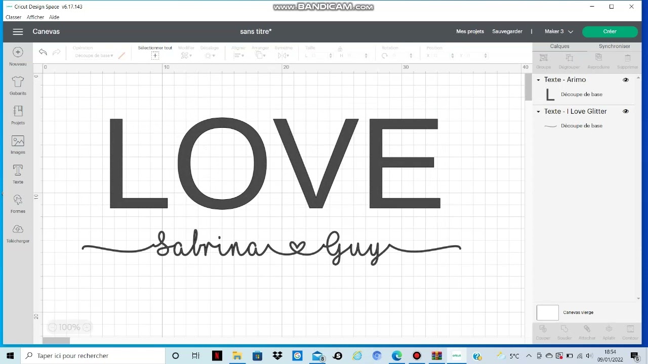 Comment superposé deux textes dans Cricut , télécharger et installer la police I love glitter?
