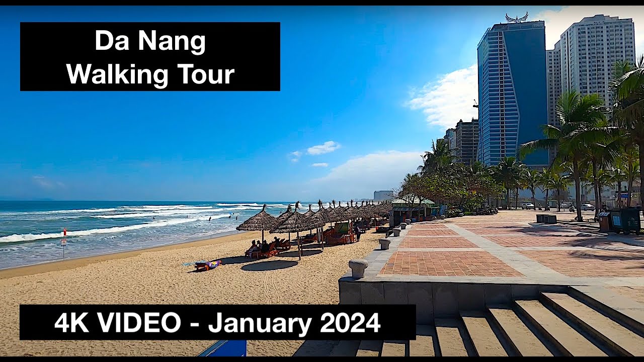 Da Nang Walking Tour (Beach Road) - Vietnam - January 2024 - 4K VIDEO