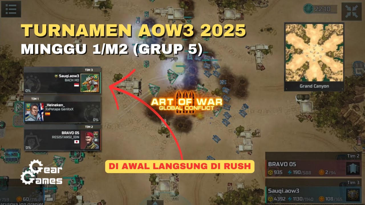 Match Rusuh Turnamen AOW3 2025 Minggu 1/M2 (Grup 5) - Art Of War 3