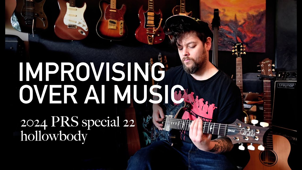 Improvising over AI music on a beautiful 2024 PRS special 22 hollowbody
