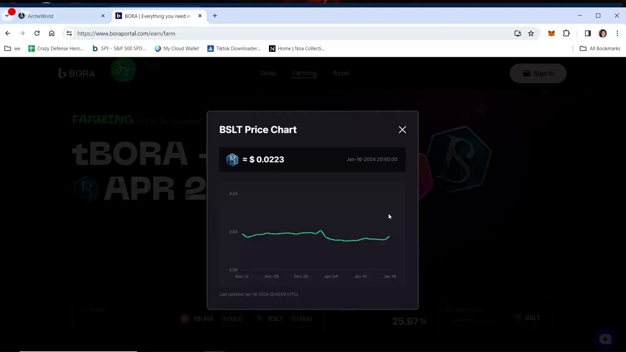 Archeworld BSLT token price update 1/16/24 do we have lift off? Token rising? to the moon!?!?!