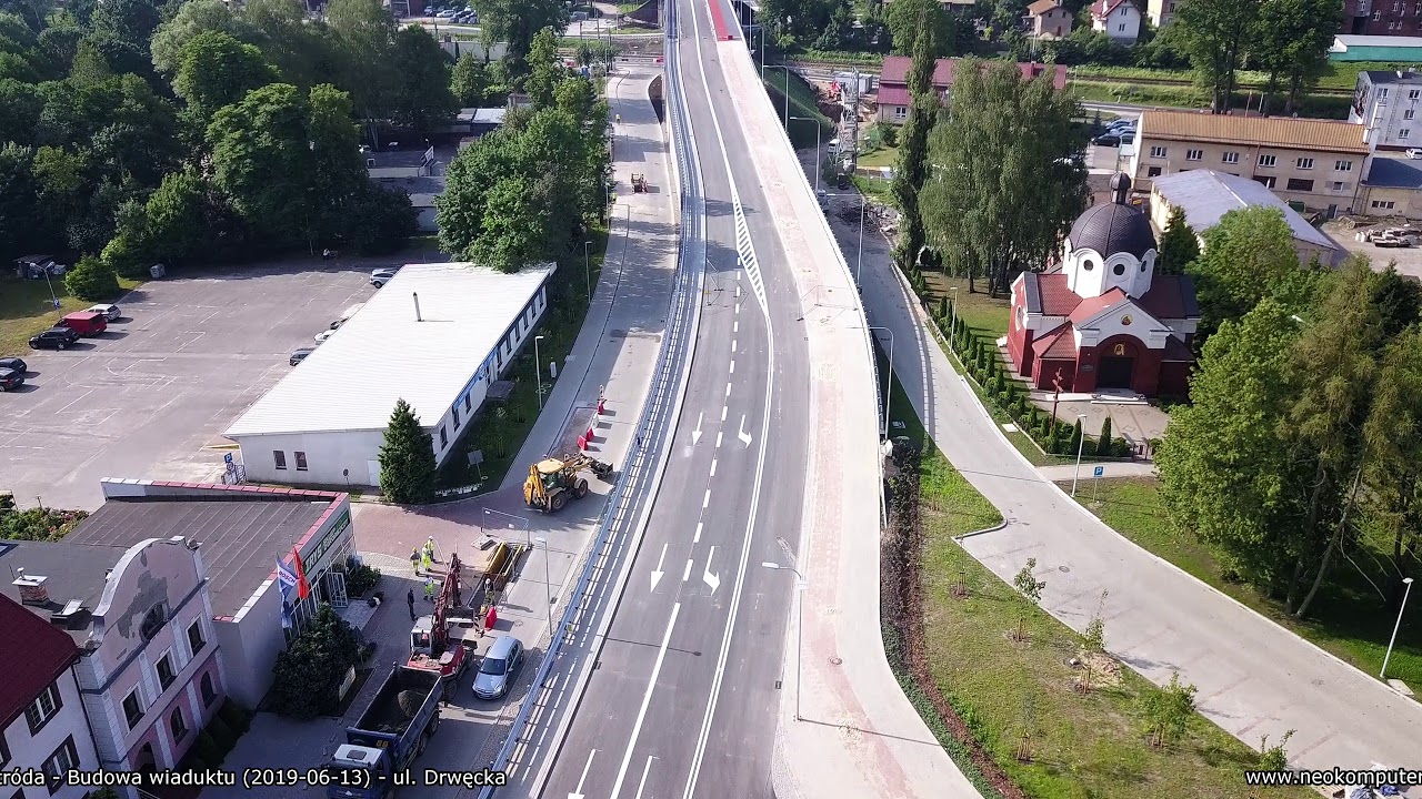 Ostróda - Budowa wiaduktu (2019-06-13) - ul. Drwęcka - przelot 4K