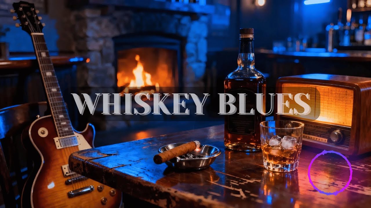 После полуночи зимой | Гитара Slow Whiskey Blues для глубоких размышлений и ночного спокойствия