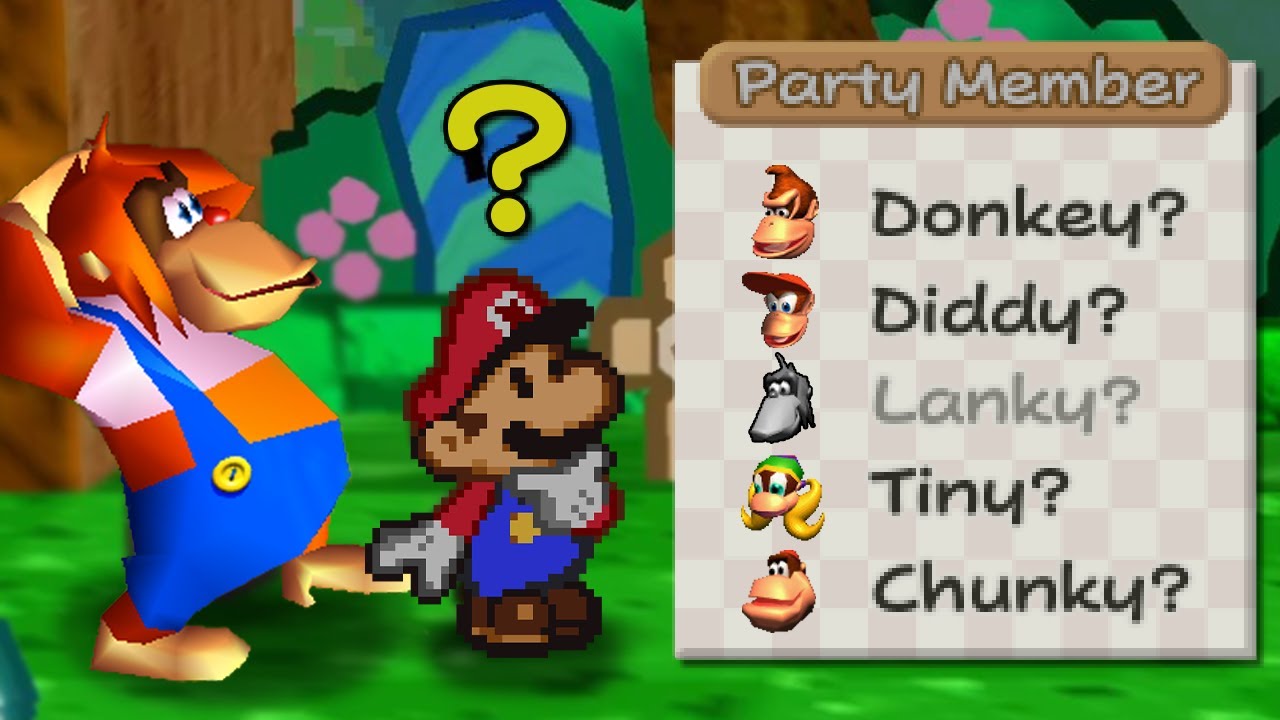 Paper Mario 64, но мои партнеры превратились в KONGS