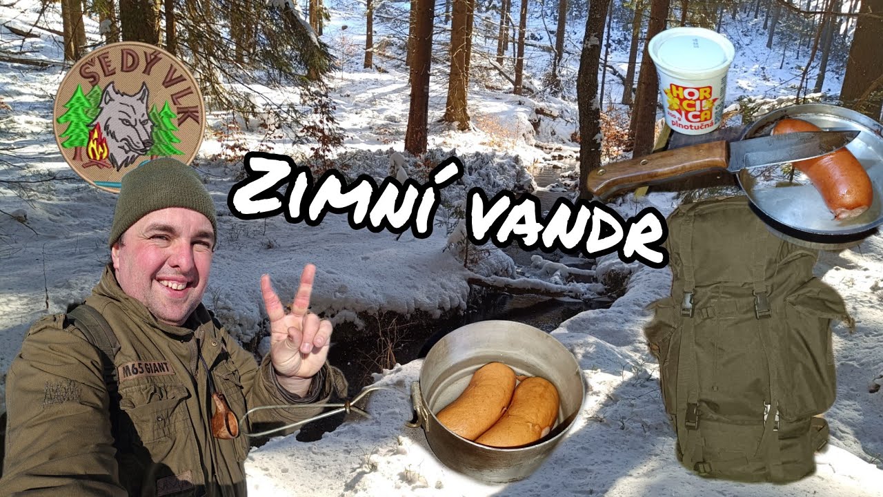 Zimní vandr s ozvěnou trampské písničky, bunda Brandit M65 Giant