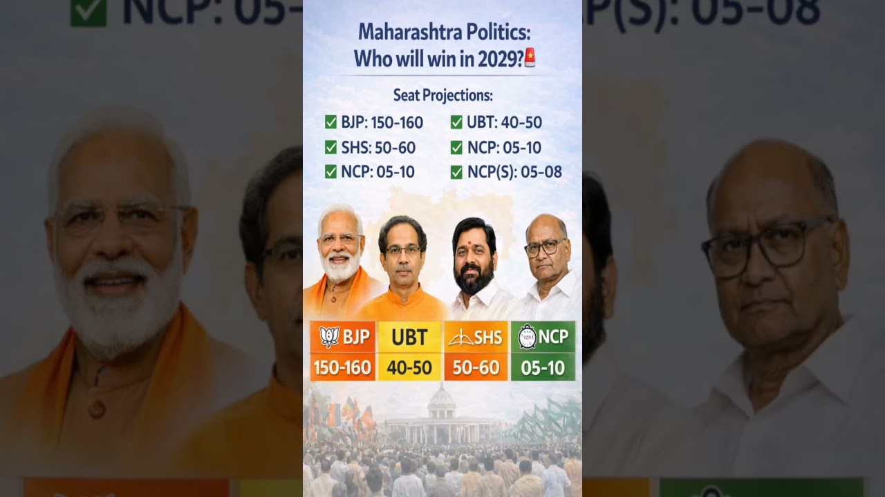 Maharashtra 2029 Election Shocking Poll! Opinion Poll 2026BJP 160+? | Maha#politicalnews