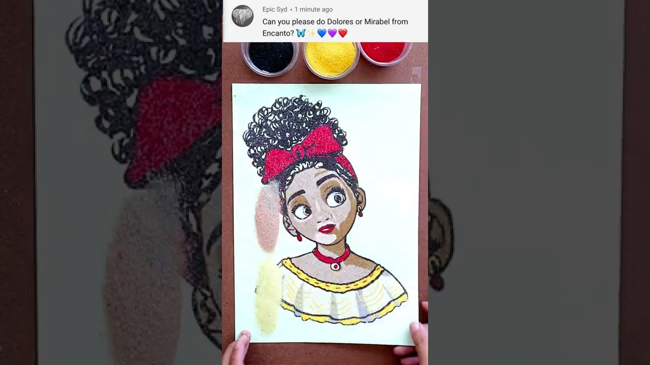DOLORES | ENCANTO Satisfying Sand Art #shorts #satisfying  #painting #sandart
