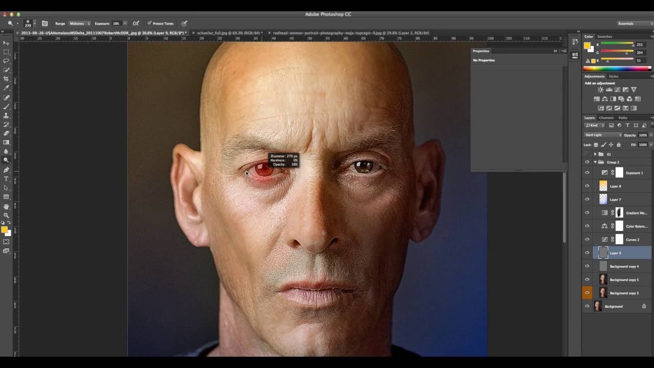 Photoshop Retouch portrait with highpass