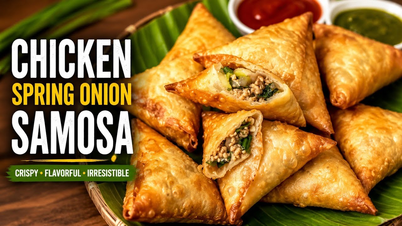 Chicken Spring Onion Samosa | Make & Freeze Recipe | Ramzan Special Crispy Samosa