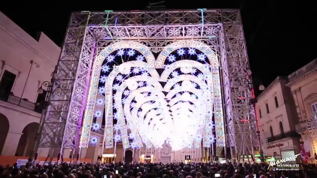 Maglie San Nicola 2016 Prima accensione musicale Luminarie Marianolight
