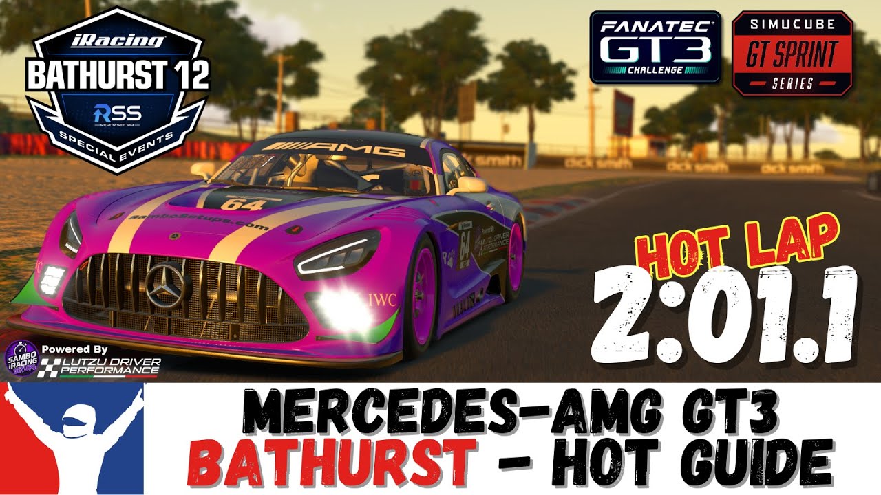 iRacing Mercedes GT3 Bathurst Guide Lap - 2:01.1 - Mount Panorama Merecedes AMG GT3 Track Guide Lap
