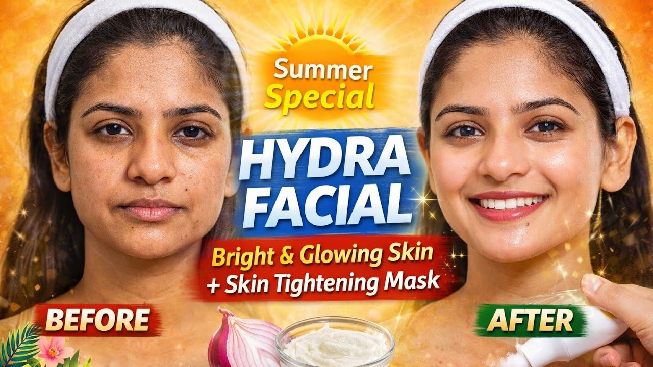 Summer Special Hydra Facial at Home 🌞 | 1 Baar Mein Glow + Skin Tightening Face Mask 
