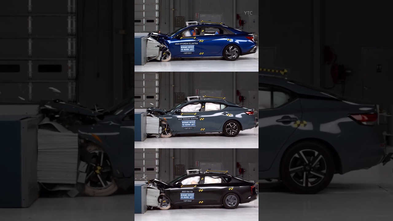 Hyundai Elantra vs Nissan Sentra vs Kia K4 Crash Test Comparison (2025)